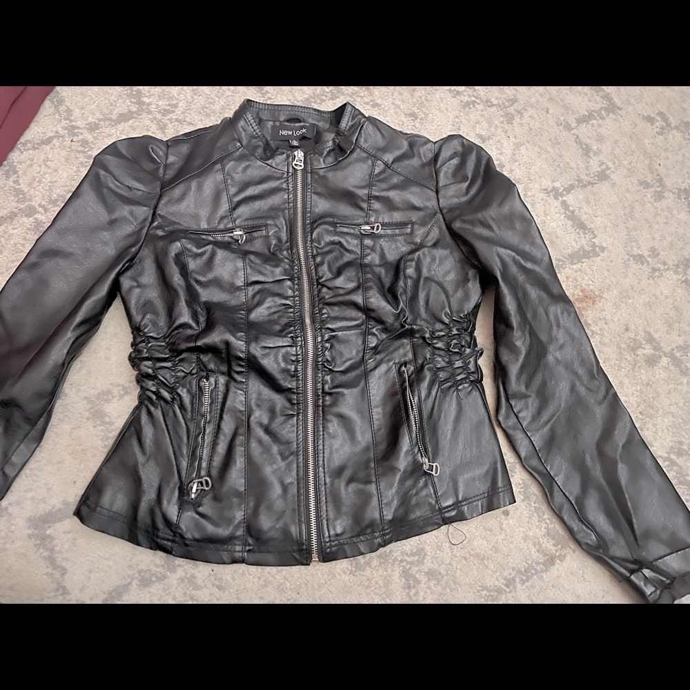 Black leather jacket